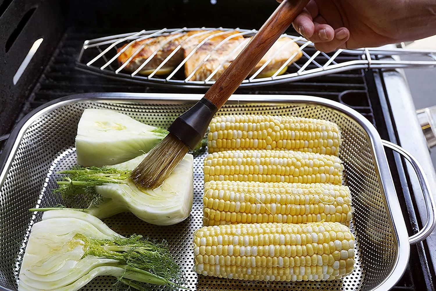 RSVP International Endurance (BQ-RP) BBQ Precision Pierced Roasting Pan, Stainless Steel | 17.5" x 11" x 2" | Creates the Perfect Roast Every Time | For Roasting Vegetables, Barbecued Meat or Skewers