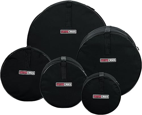 Gator Cases Protechtor Series - Bolsas acolchadas de nailon de cinco piezas para juegos de batería estilo Fusion Se adapta a 22 x 18 pulgadas, 10 x