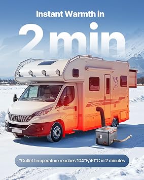 VEVOR Diesel Heater 8KW, DC 12V/24V, All in One Portable Diesel Heater with Bluetooth APP Control, Remote Control and LCD Screen, 1.3 Gal Fuel Tank for Trucks, Vans, RVs, Campers, and Garages