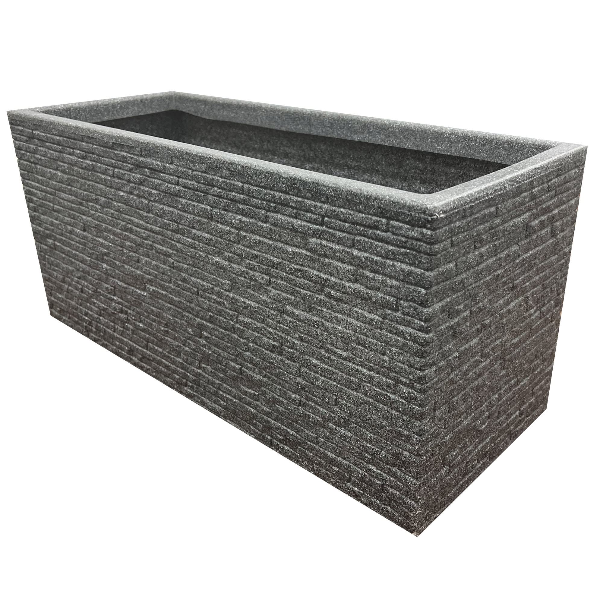 Storm Trading Group 1 Planter Large Garden Planters Flower Pots Slate & Lazio Effect Trough Square Patio Planters Pewter Grey (Slate Trough, )