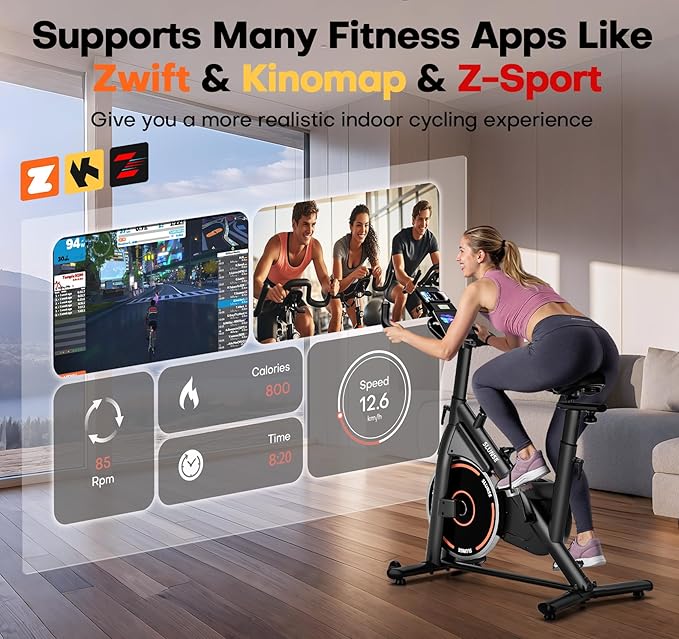Bicicleta fija magnética ajustable para ejercicio en casa miniatura 2