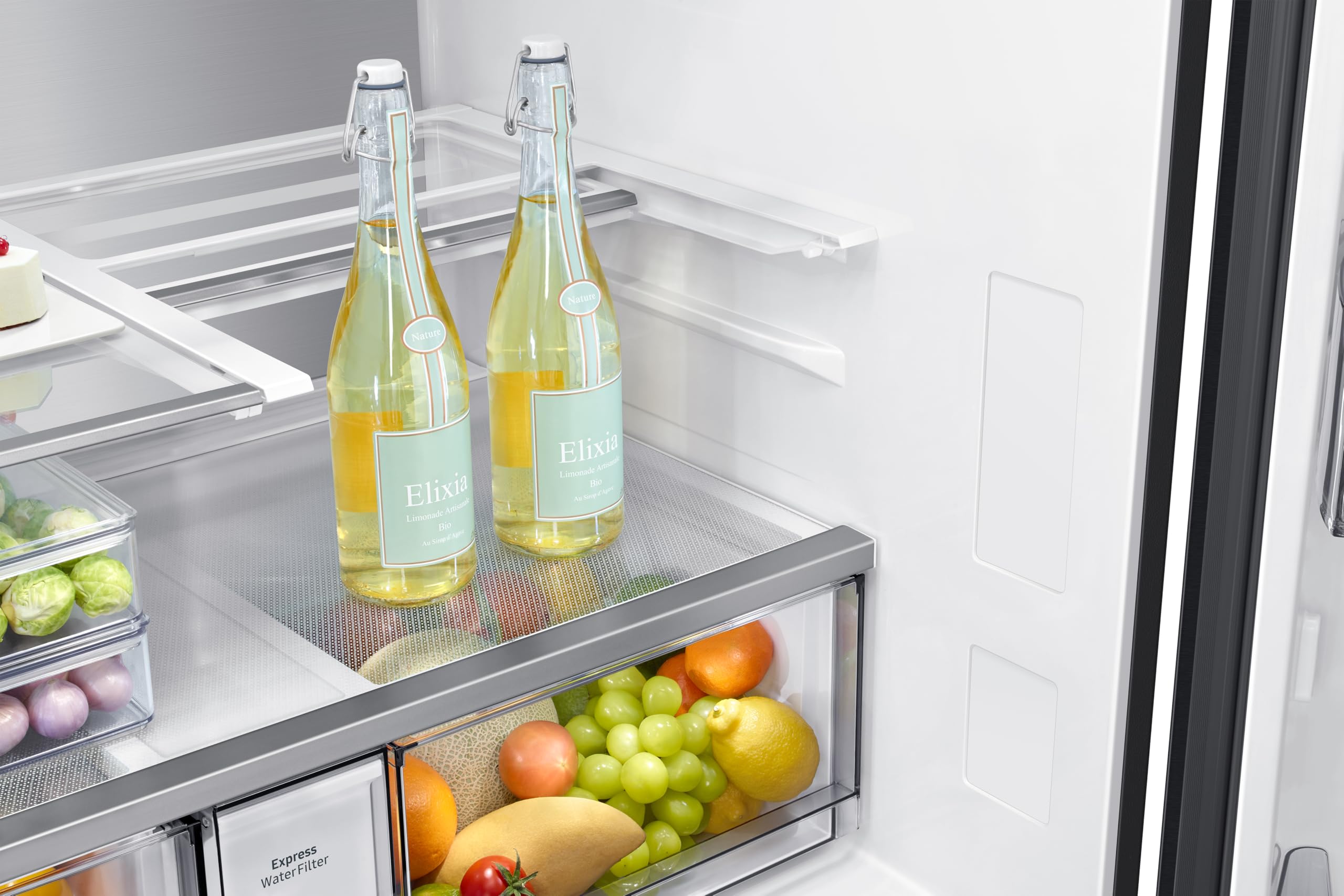 Samsung Réfrigérateur 4 Portes Family Hub AI, Avec AI Vision Inside, Wifi+AI Energy Mode, Centre de Boissons, Dos Métallique, 636 L