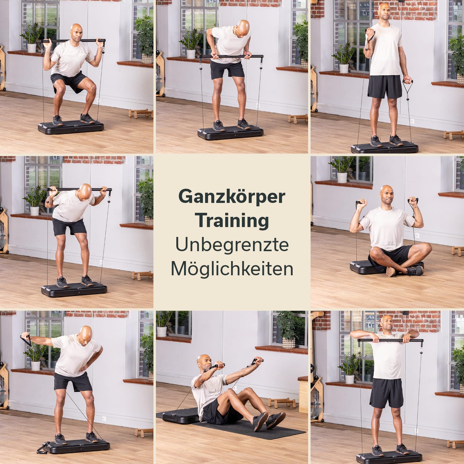 Skandika Kraftstation Smart Training Station | Fitnessgerät für zuhause, 50 kg Seilzug, Multifunktion Home-Gym Equipment, Ganzkörpertraining, Calisthenics | Fitnessstation, Trainingsgerät, Fitness
