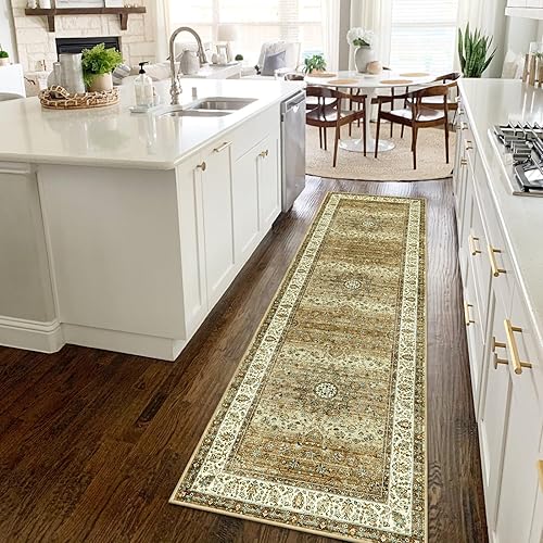 Miniatura 6 de Lahome Alfombra lavable para pasillos, antideslizantes, con parte trasera de goma, alfombra larga oriental de 8 pies para entrada, interior, cocina