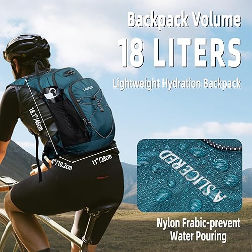 Miniatura 5 de Mochila de hidratación, mochila de agua para senderismo con vejiga de agua de 3 L, paquete de hidratación aislada, ligera, hidropack ideal para