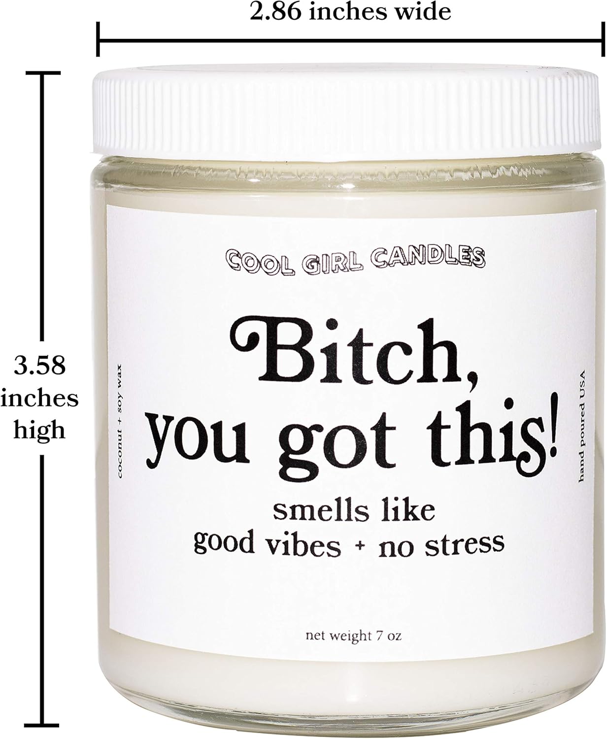Cool Girl Candles |Bitch, You Got This Coconut + Hibiscus Scented Candle | All Natural Coconut Soy Wax | The Best Strong Scented Candles for Home Fragrance | Clean Burning | Funny Gifts | 8.5 fl oz