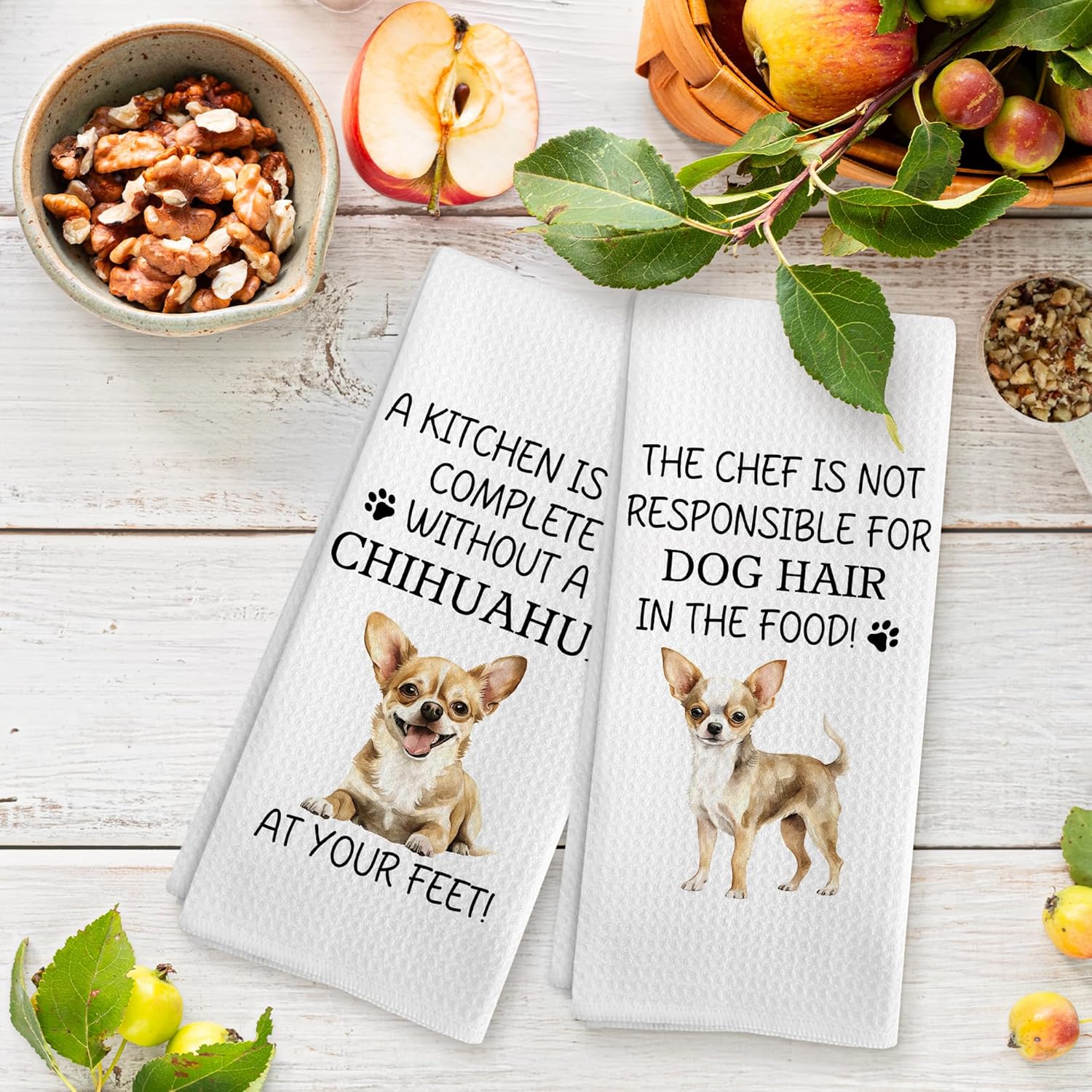 Chihuahua Gifts Kitchen Towels Set of 2, Chihuahua Gifts for Women Dish Tea Towels, Funny Dog Mom Dad Lovers Gifts for Women Men Owners Hand Towels, Funny Dog Kitchen Decor, 16x24 Inch - Image 6