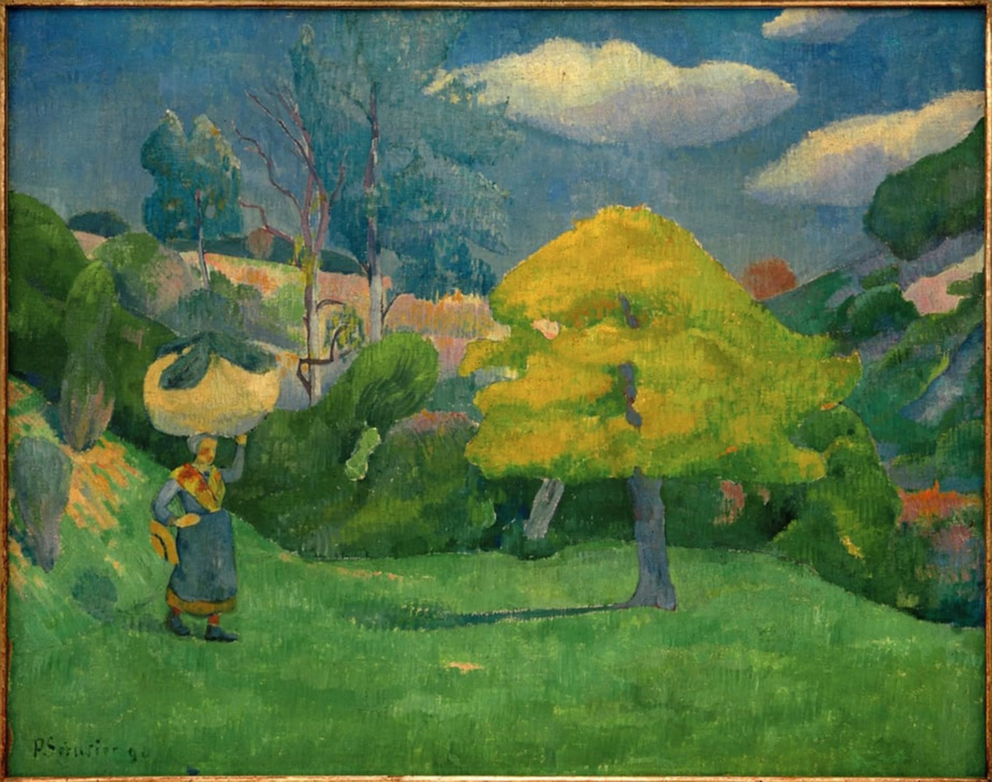 POSTERIIk Famous Modern Artwork Art Mural Breton Girl Descending to the Washhouse by Paul Sérusier Oil Paintings Pictures for Home Decor 60x90cm