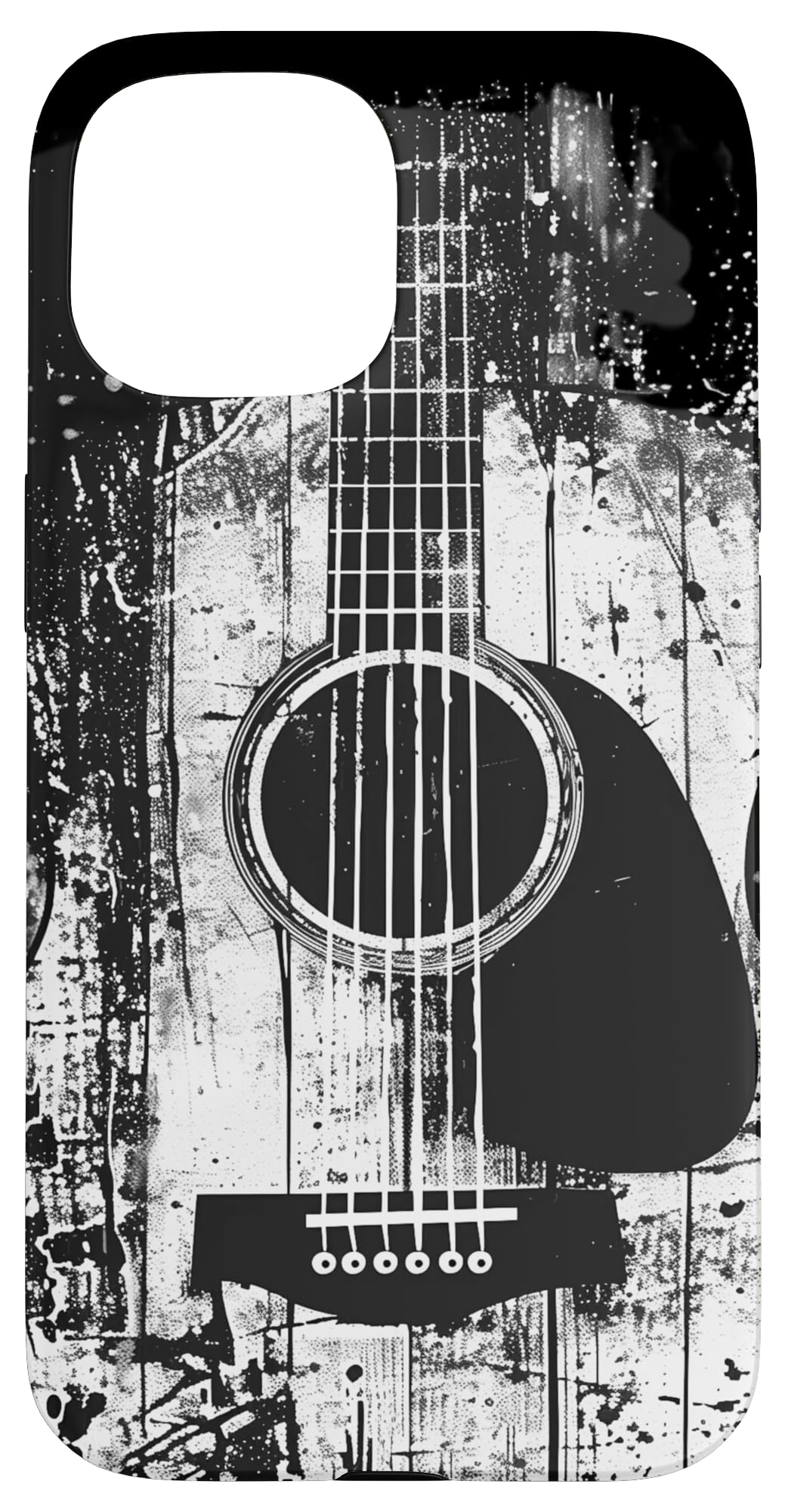 Acoustic Guitar, Vintage, Distressed, Rock & Roll Music. Case for iPhone 15