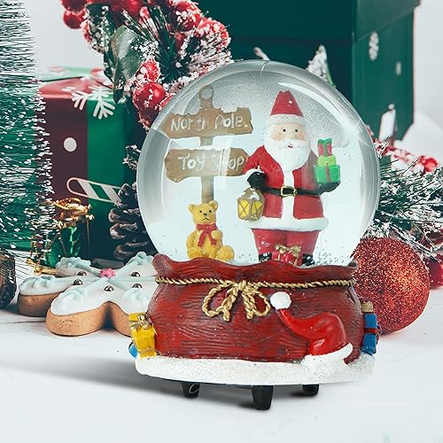 Miniatura 5 de DUSVALLY Globos de nieve de Navidad, globos de nieve con caja de música, globo de agua con purpurina, regalos de Navidad para el hogar, vacaciones,