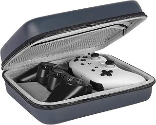 GEEKRIA Two Controllers Travel Carrying Bag Compatible with Sony PS5/PS4, Google Stadia with Internal Mesh Pocket Room for Cable Cord and Accessories