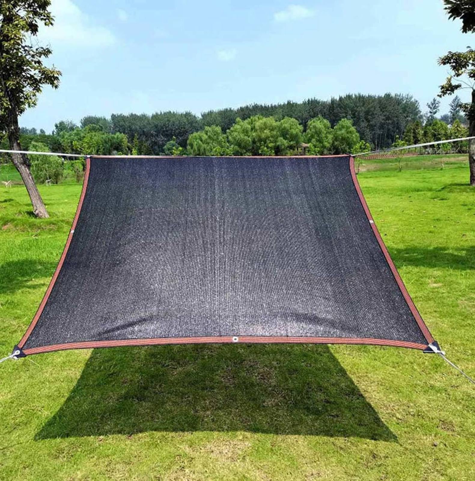Voile d'ombrage 6x6 m noir protection solaire pergola et serre