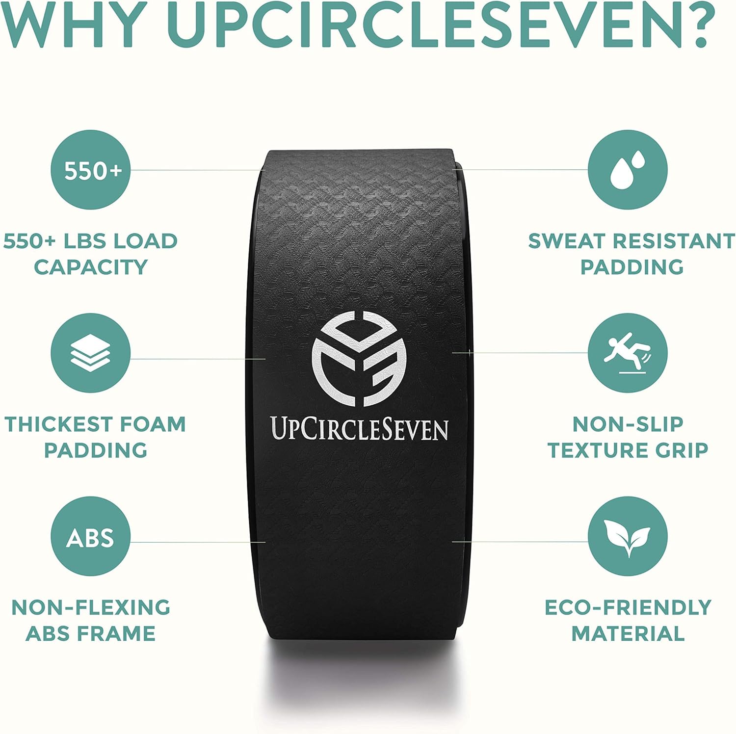 UpCircleSeven Yoga Wheel Set (Black) and Yoga Swing (Black) Bundle