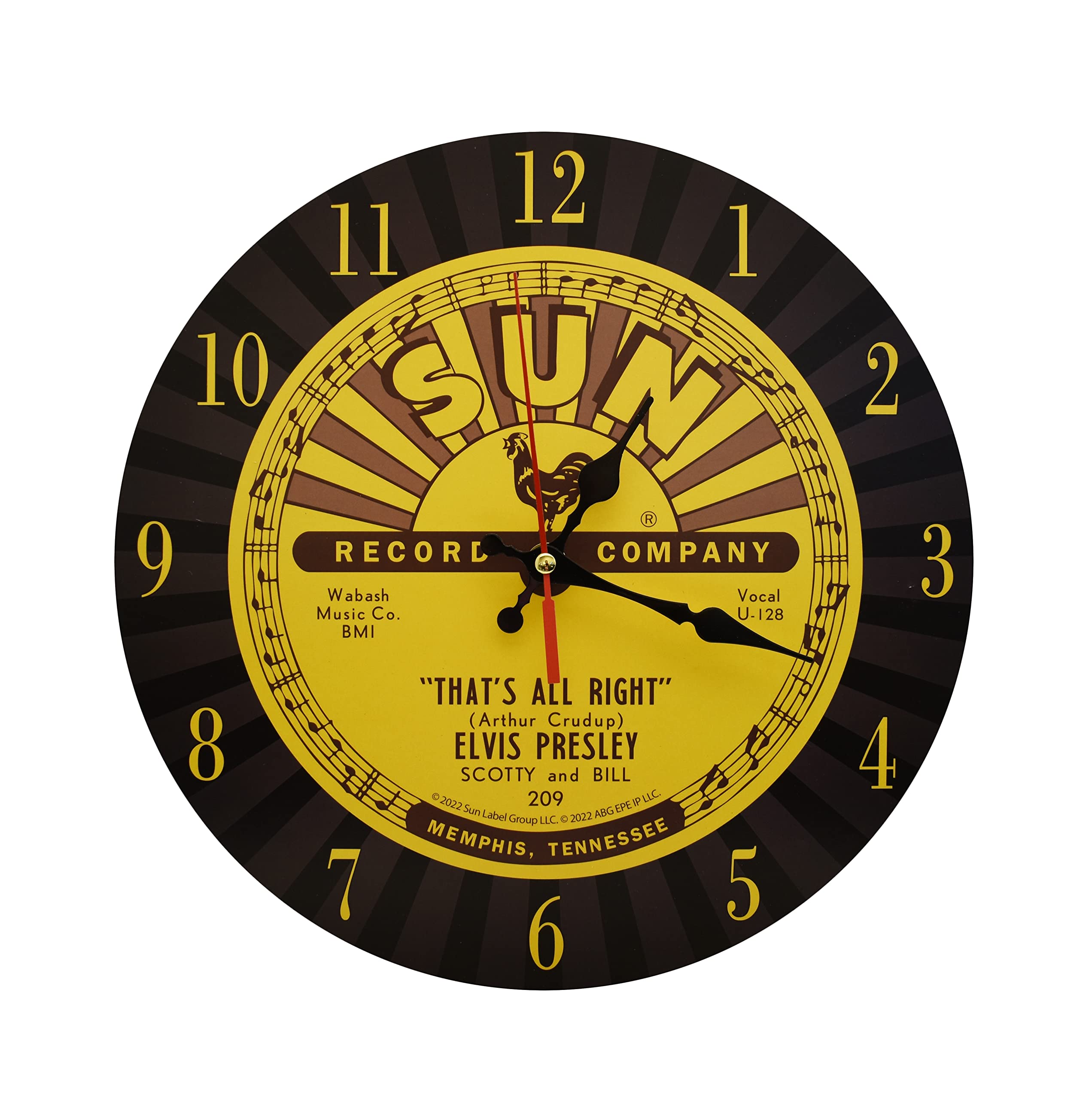 Sun Records Elvis Presley Clock All Right - Mid-South Products