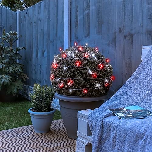 Miniatura 6 de Paquete de 2 luces de árbol de caramelo que funcionan con pilas 33 pies100 luces LED de Navidad con temporizador guirnalda de luces de batería 8