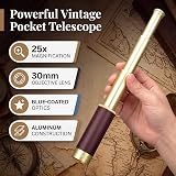 Telescope Zoomable, 25×30 Przenośna Składana Ręczna Teleskop Vintage MonoCular do Biwakowania łodzi na Biwak (25×30)