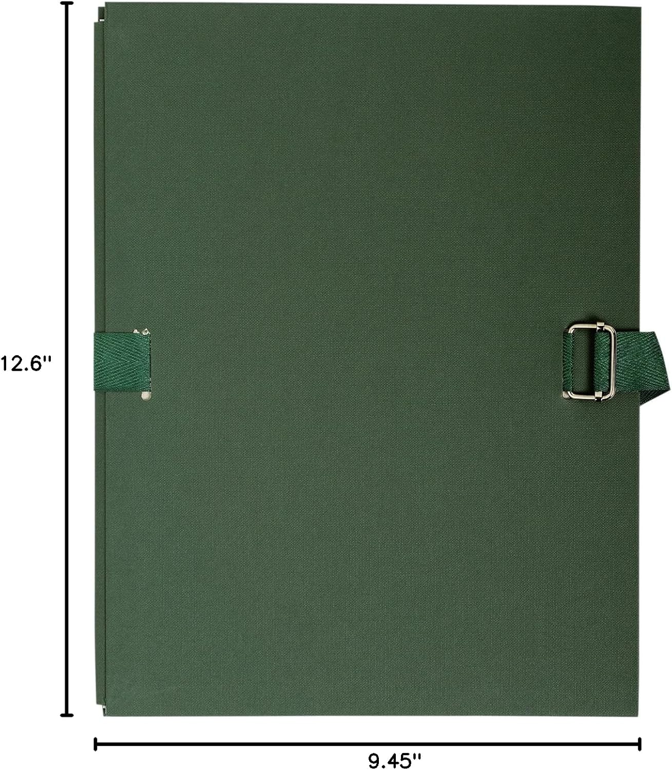 Exacompta - Ref 733E - Expanding Folder - 240 x 320mm in Size, Suitable for Storing A4 Documents, Expands Up to 13cm, Coloured Canvas with Matching Strap - Dark Green