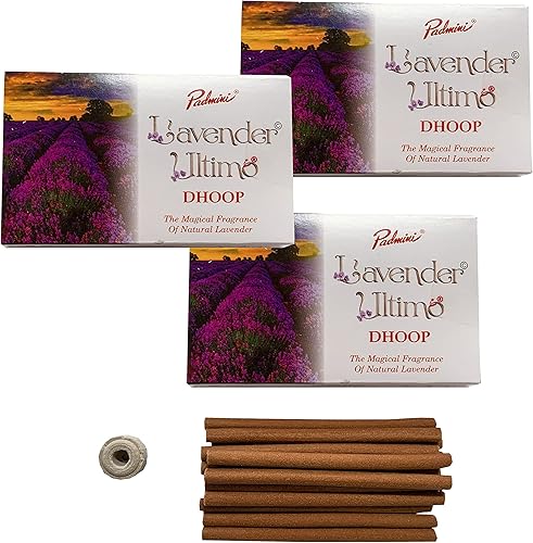 Padmini Dhoop Ultimo - Tamaño XL - 4 pulgadas de largo - 14 pulgadas de grosor (paquete de 3 unidades, total de 45 varillas)