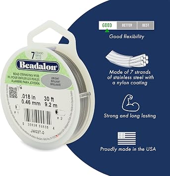 Beadalon 0.61 mm Diameter 31 m 7 Strand Wire Bright Reel