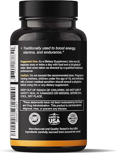 Miniatura 3 de Cápsulas orgánicas en polvo de raíz de maca de 1500 mg con suplemento de extracto de raíz de maca peruana negra + roja + amarilla para hombres y