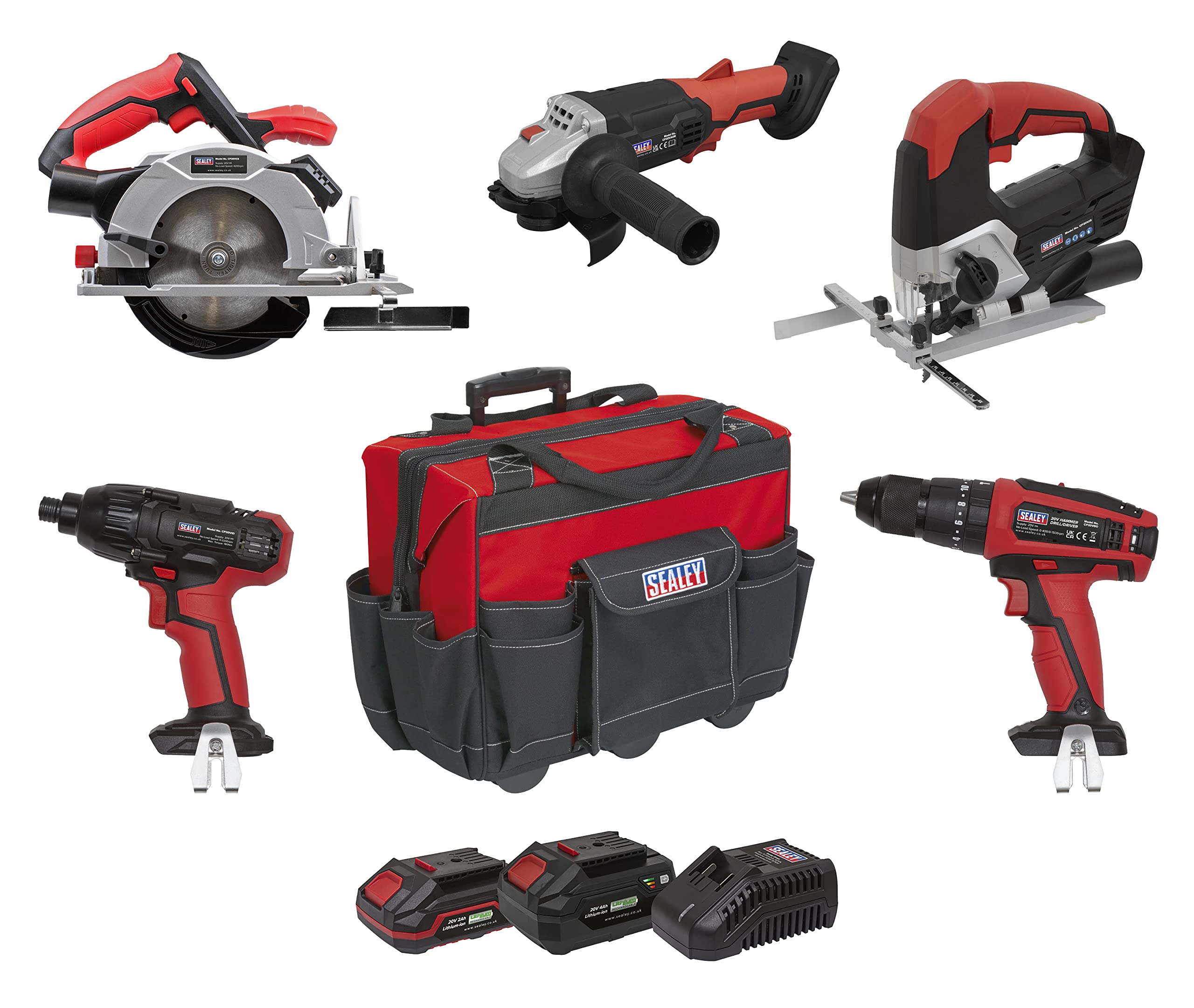 Sealey CP20VCOMBO13, 20 V SV20 Series Kit combo 5 outils sans fil, multicolore