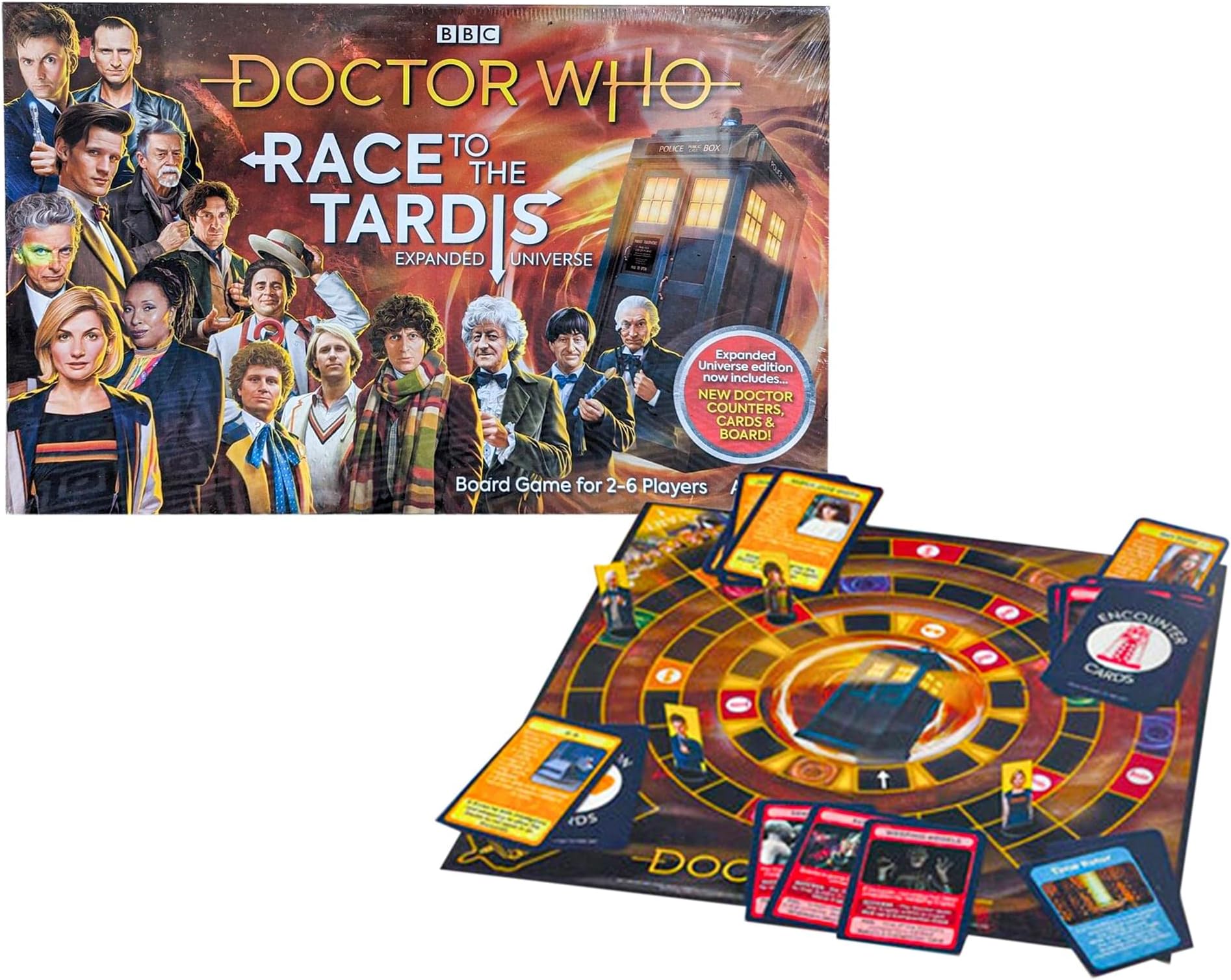 DOCTOR WHO: Race to the Tardis Expanded Universe Board Game for 2-6 Players, Ages 8 and Up
