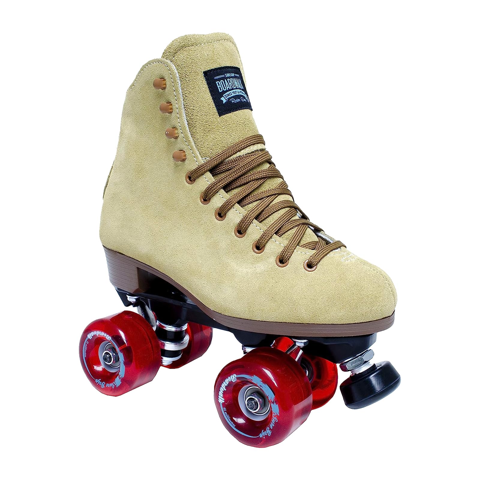 Sure Grip Tan Boardwalk Outdoor Roller Skates for Men & Women | Made in USA and Imported | 65mm Wheels with Nylon Sole Material - ABEC 3 Bearings with 5/8" Adjustable Rubber Stoppers