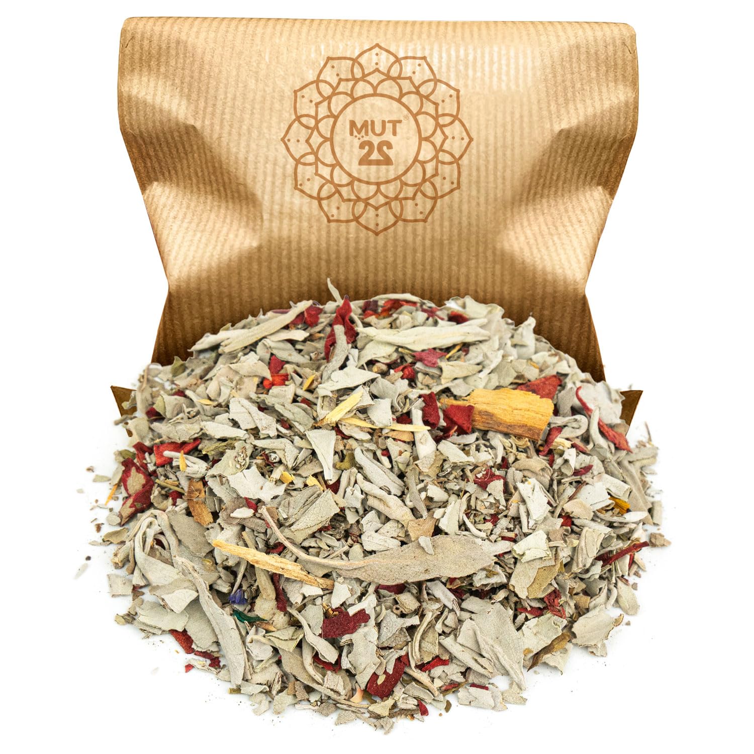Schutzgeist Räuchermischung 200 g mit Palo Santo, Weißem Salbei und Drachenblut - Natürliches Räucherwerk für Meditation, Entspannung und Raumduft