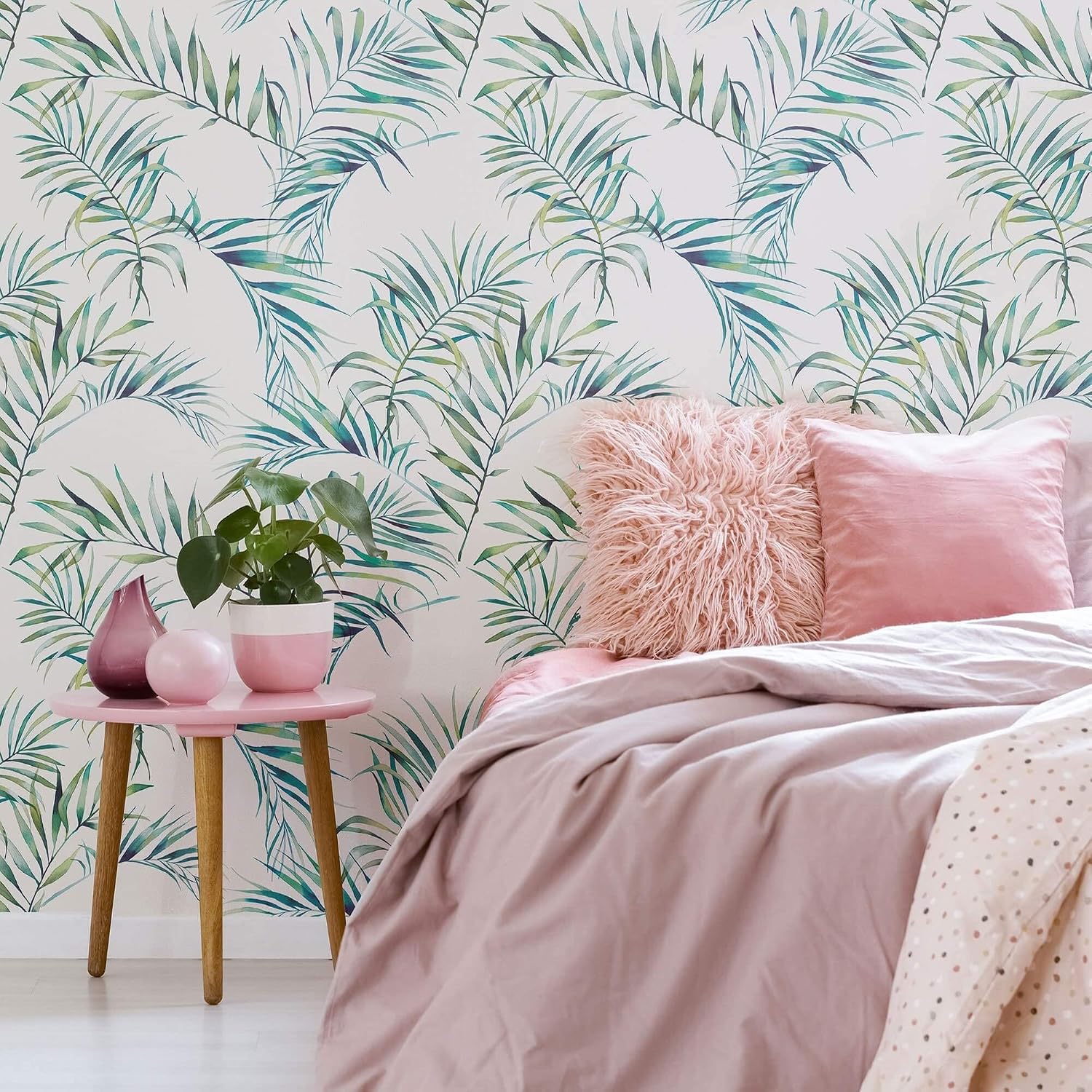 Walls By Me Green Botanical Floral Peel and Stick Removable Wallpaper 0673