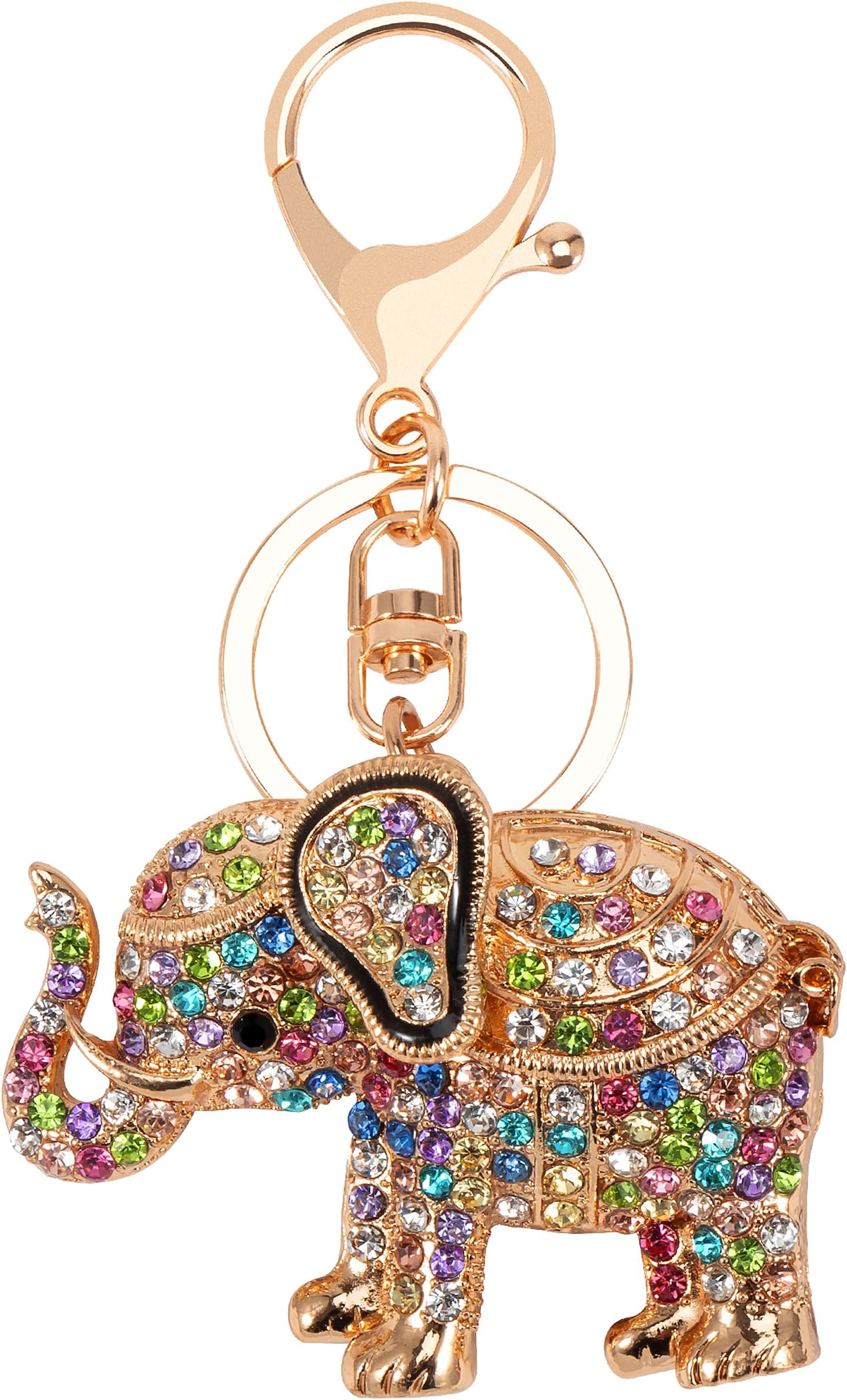 Elephant Keychains for Women Girls Cute Rhinestone Animal Key Chain Ring Purse Bag Handbag Charms Men Boys Gifts