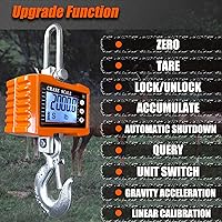 Vista 3 de Báscula colgante digital, báscula de grúa de 2000 libras con control remoto, báscula industrial resistente de alta precisión con certificación CE