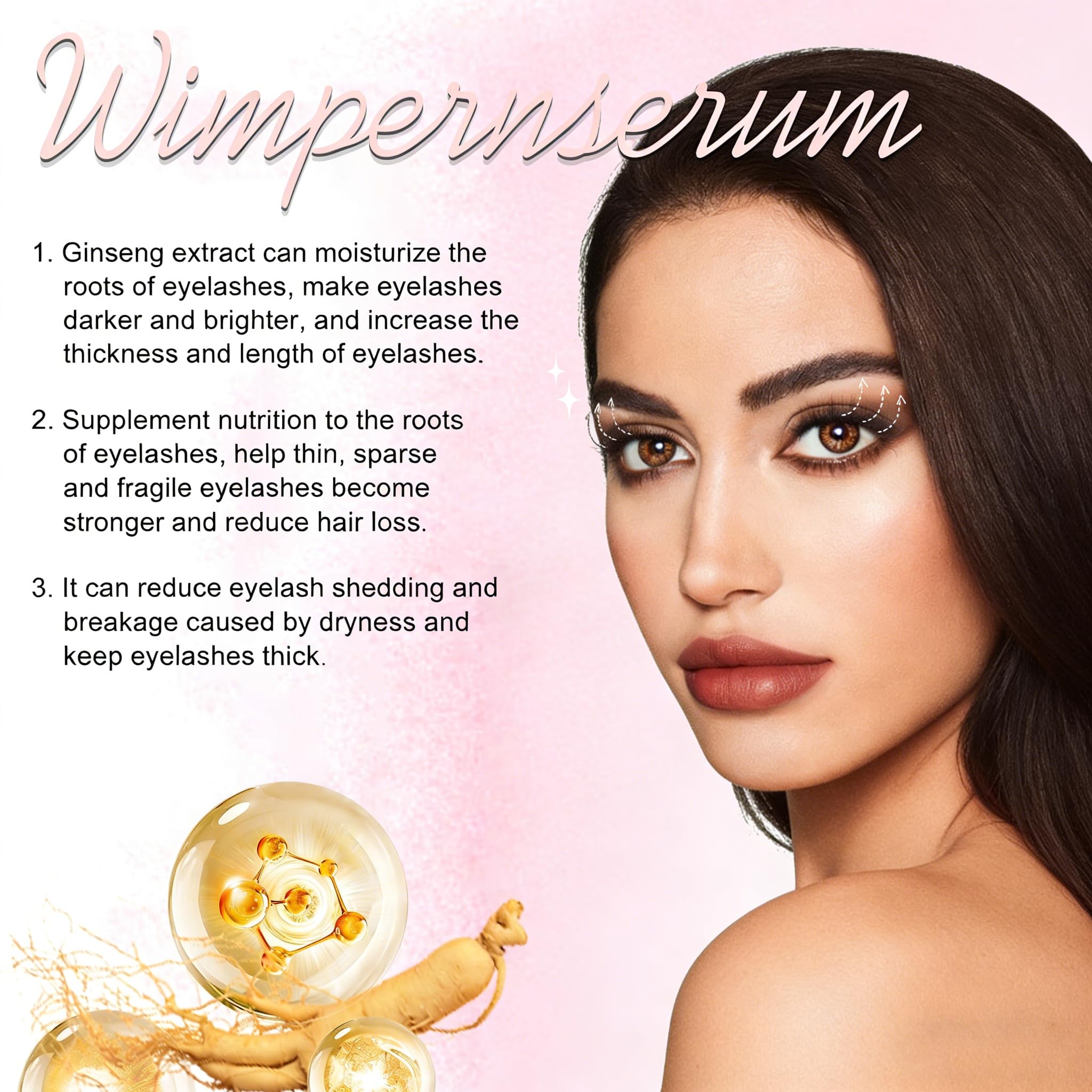 Lashcare Natürliches Wimpernserum ohne Hormone - Für schnelleres Wimpernwachstum, Intensiv längere & dichtere Wimpern - Pflegendes Lash Serum