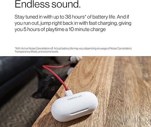Miniatura 3 de OnePlus Buds Z2 - Auriculares inalámbricos estéreo con control táctil con funda de carga, cancelación activa de ruido, impermeabilidad IP55, para el