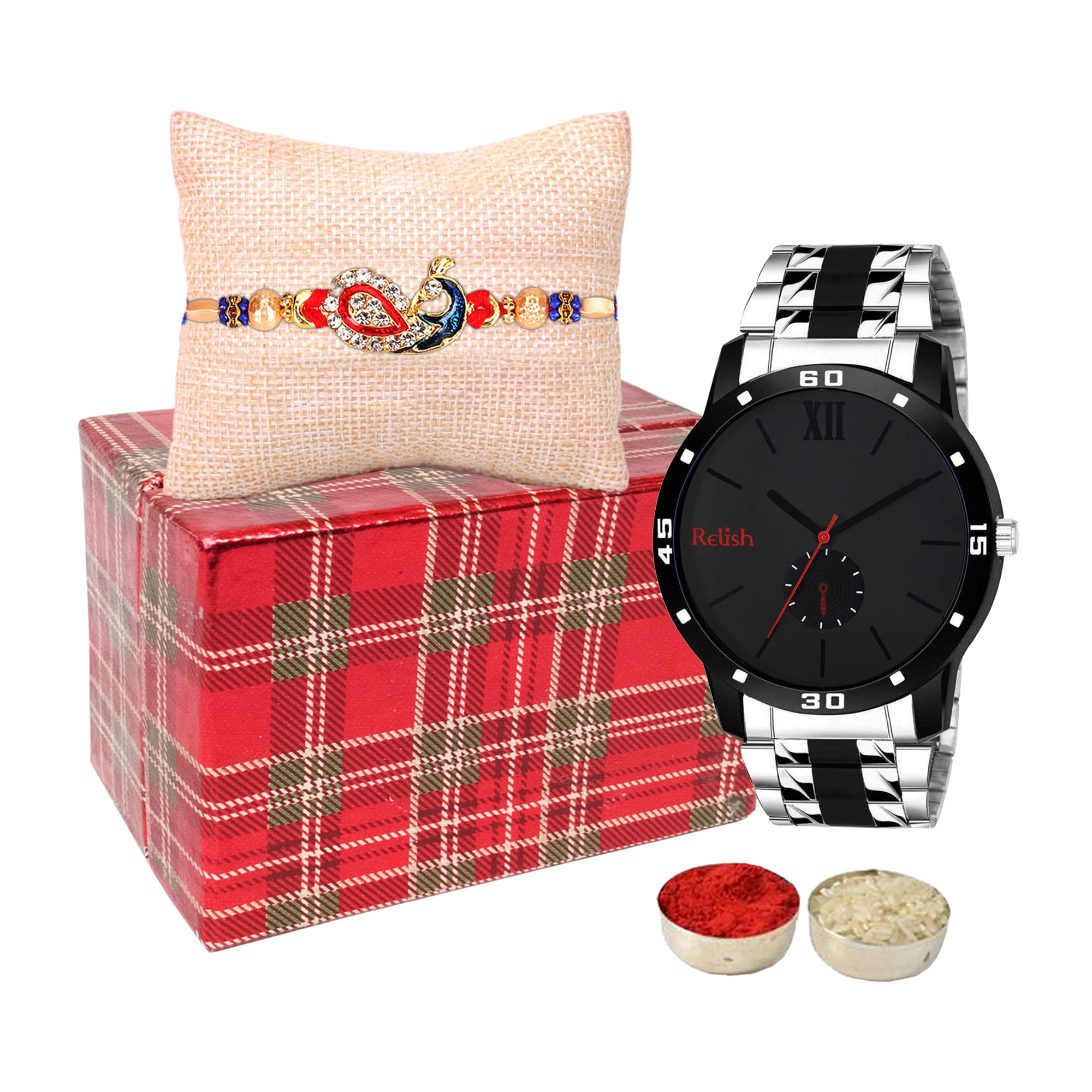 Relish Two Tone Analog Chain Watch, Rakhi, Roli Chawa|Rakhi Gift for Brother| Watch Gift for Brother (B0B6BJ3WST) Amazon Price History, Amazon Price Tracker