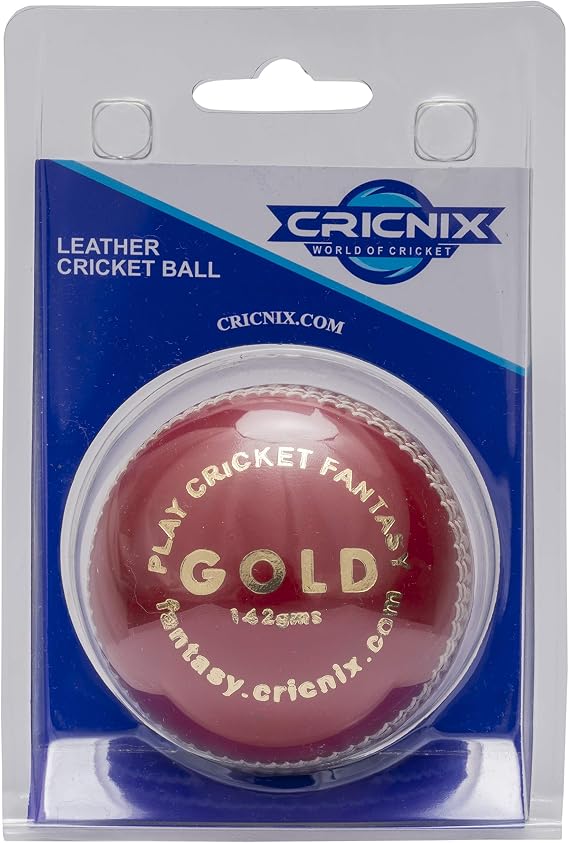 Junior Cricket Ball for Cricket Bat | 142g Leather Ball Designed for Net Practice | Red Ball, Pink or White for Sport Outdoor | Multiple Set Options for Junior Cricket Game (Red, 3-Pack)