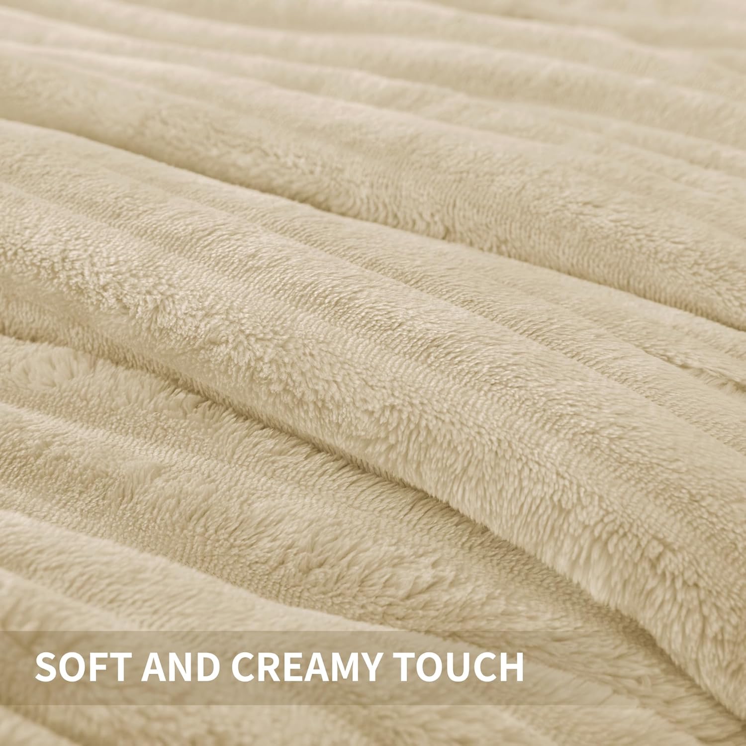 Andency Fleece Queen Comforter Set, 3 Pieces Beige Comforter Set for Queen Size Bed, Soft Warm Cream Fluffy Fuzzy Luxury Bedding Set for Winter (1 Comforter & 2 Pillowcases) - Image 4