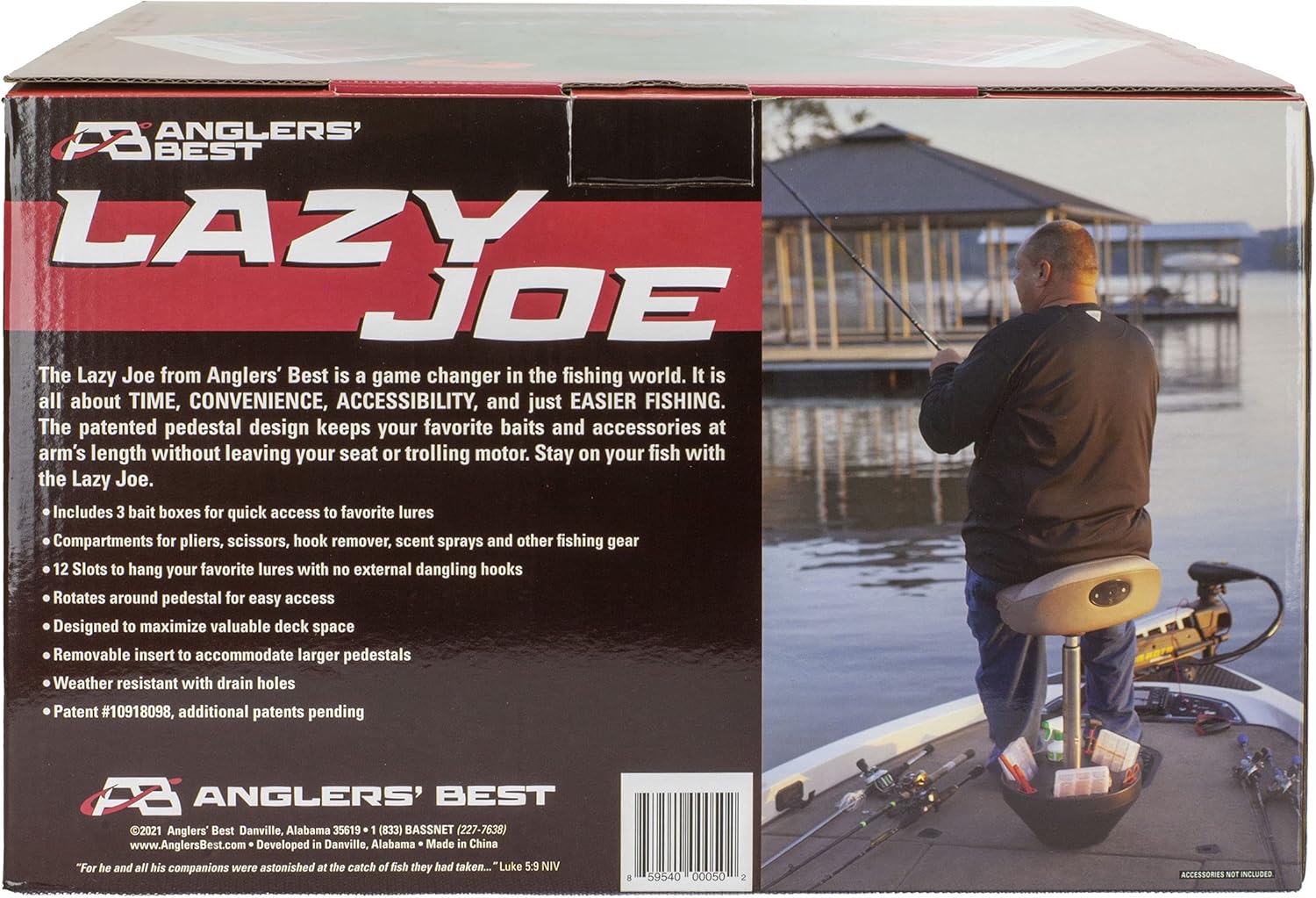 Angler's Best Lazy Joe Fishing Tackle Box and Accessory Holder : Sports & Outdoors