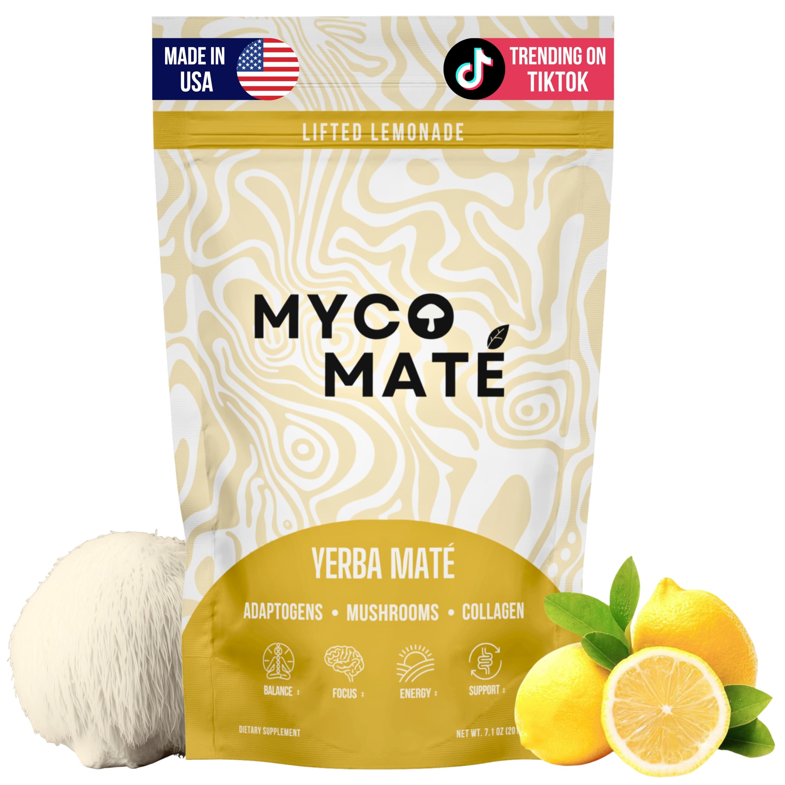 Amazon.com: MycoMate Lemonade - Instant Yerba Mate Powder with 4