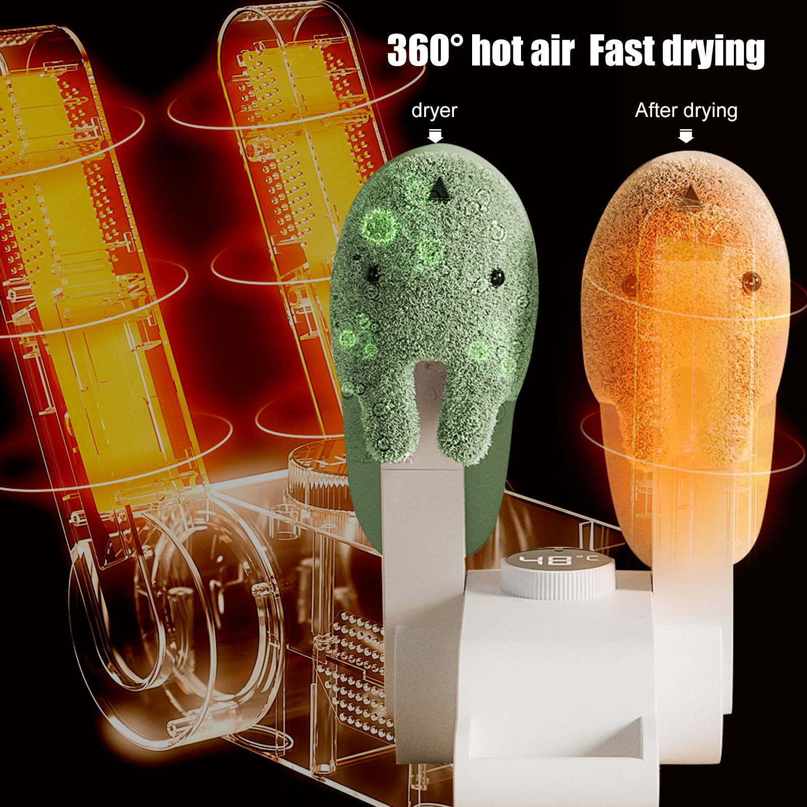 EPROICKS Asciuga Scarpe Elettrico, Asciuga Stivali Pieghevole, Asciuga Scarponi in Modo Veloce, Asciuga Scarpe Calcio Scalda Scarponi Sci, per Scarpe, Guanti, Calzini, Doppio Antibatterico