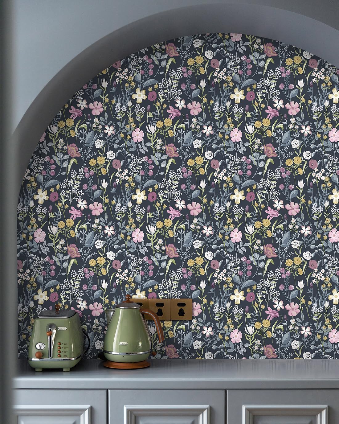 CiCiwind Zelfklevend behang, 40 x 300 cm, bloemen, blad, groen, behang, meubelfolie, blad, afneembaar, vinyl plakfolie voor woonkamer, slaapkamer, keuken, muur, kasten, decoratie