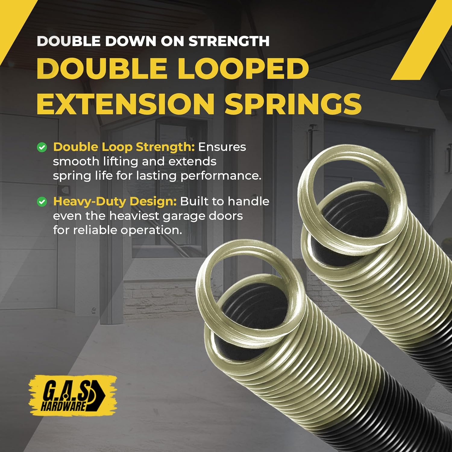 100 lb. Heavy-Duty Double-Looped Garage Door Extension Spring (2-Pack) | Springs for Garage Door Repair Garage Hardware Parts (100-Tan)
