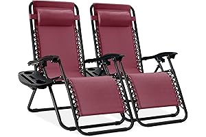 Best Choice Products Set of 2 Adjustable Steel Mesh Zero Gravity Lounge...