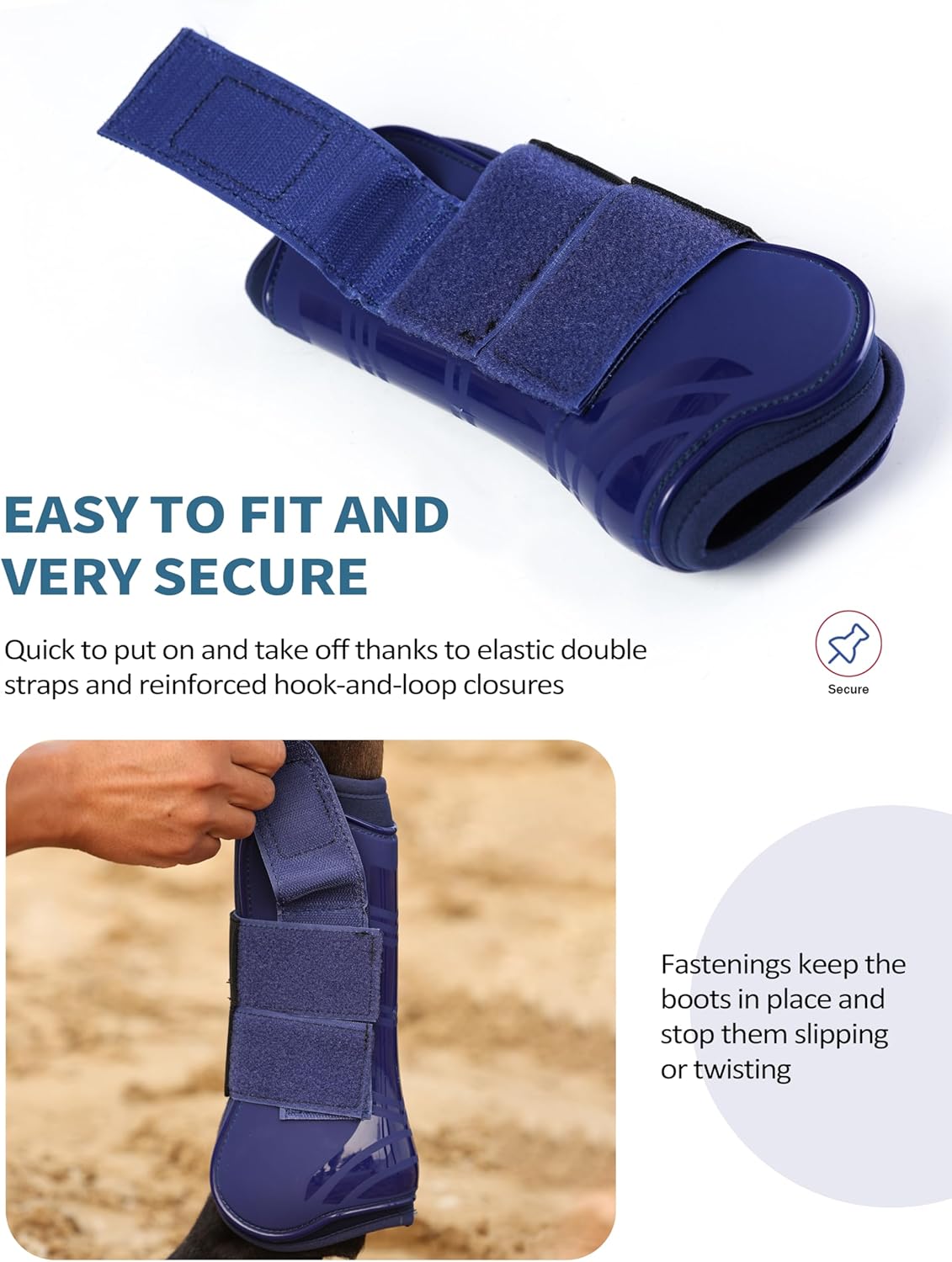 Harrison Howard Horse Tendon Boots Open Front/Fetlock Boot for Horse Protective Boots for Jumping, Trail Riding Set of 4
