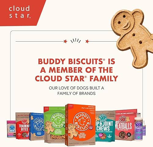 Vista 9 de Buddy Biscuits Grain Free Dog Treats, al horno en los EE. UU., Trate de gran tamaño con mantequilla de maní natural 14 oz