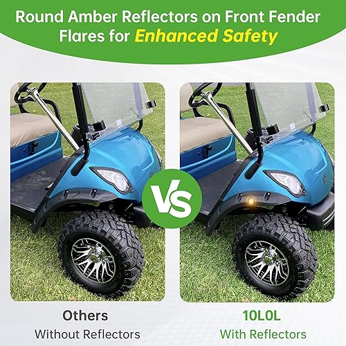 Miniatura 4 de 10L0L Golf Cart Fender Flares Contains 2 Front and 2 Rear for EZGO TXT RXVClub Car DS PrecedentYamaha G29 with Metal Hardware
