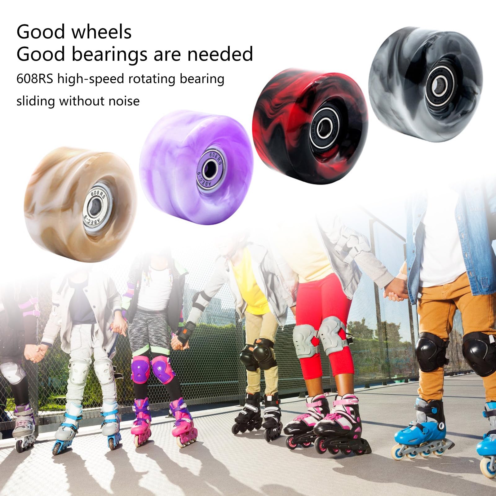 Skateboard with Bearings Roller Skate Set Double Row Roller Skate Accessories Quads Skate Replacements