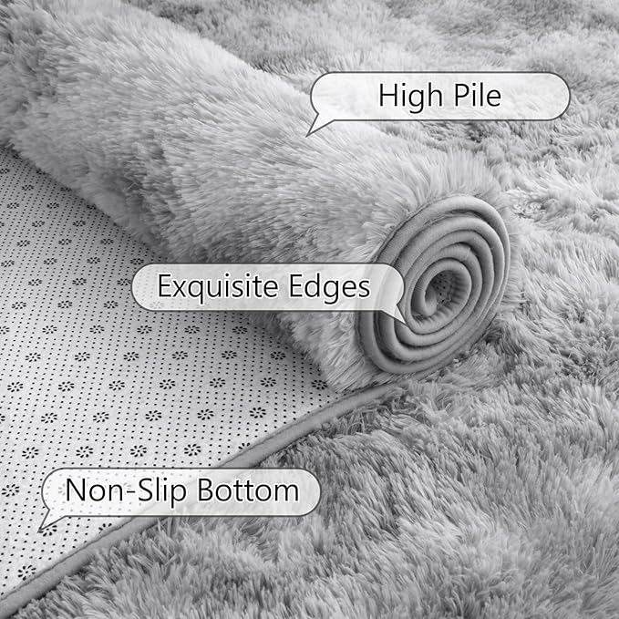 Tapete corredor suave 2x6 pies para dormitorio gris miniatura 3