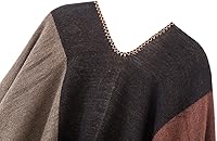 Vista 9 de Urban CoCo Poncho de colores para mujer, chal con frente abierto, color en bloques