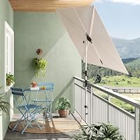 Grand patio Téglalap Erkély Napernyő UV Védelemmel 183x134cm Bézs 3