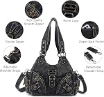 Angel Kiss Purses pour les femmes Petits Sacs à épaule Hobo Vagen en cuir multi-poches sac de pied avec fermeture éclair